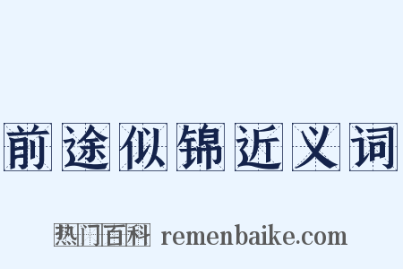 前途似锦近义词是什么意思的图片